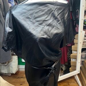 Black Faux Leather fashion nova Dress with Tie Details